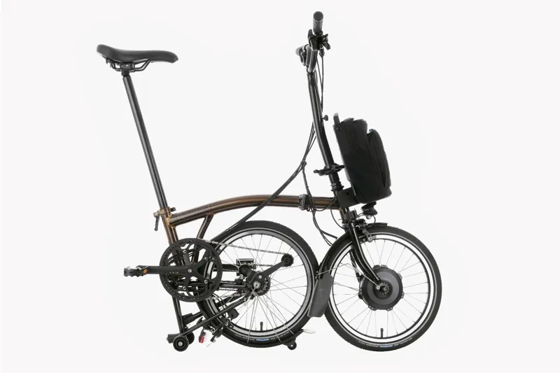 Brompton Electric C-Line Explore High Bar Electric Folding Bike 2022 Black Laquer-2